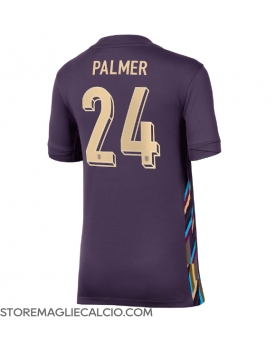 Inghilterra Cole Palmer #24 Maglia Gara Trasferta Repliche Europei 2024 Donna